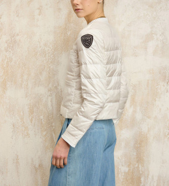 Blauer Manteau court Rose blanc