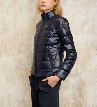 Blauer Veste  col ras du cou Vale blue