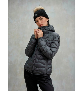 Blauer Piumino con motivo ondulato Camellia grigio
