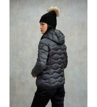 Blauer Piumino con motivo ondulato Camellia grigio