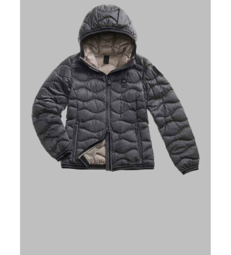 Blauer Piumino con motivo ondulato Camellia grigio