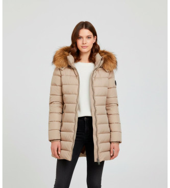 Blauer Kristin beige lange bontjas 