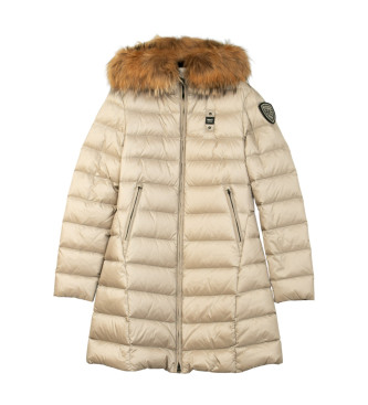 Blauer Kristin beige lange bontjas 