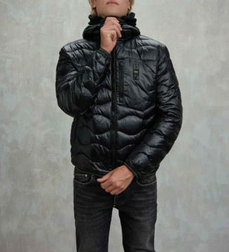 Blauer Giacca in piumino ondulato nero Wave