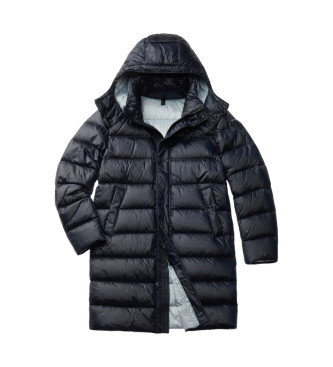 Blauer Carver lange Kapuzenjacke navy