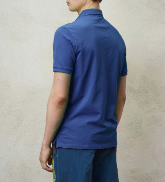 Blauer Blaues Piqu-Poloshirt