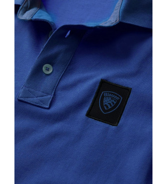 Blauer Blaues Piqu-Poloshirt