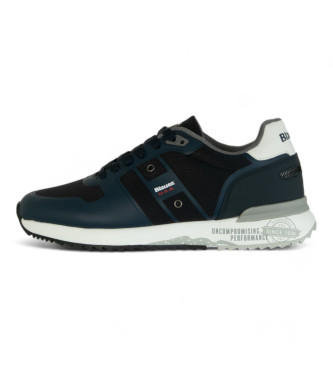 Blauer S4HOXIE02 navy leather trainers