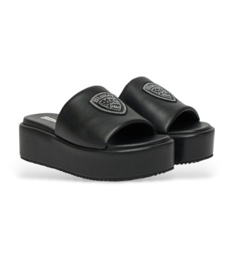 Blauer Opal04 Sandales noires