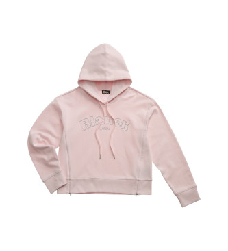 Blauer Rosa Fayette Zip Hoodie mit Kapuze und Reiverschluss