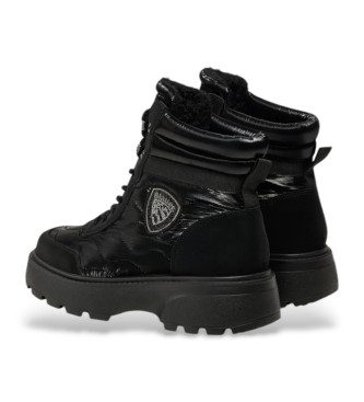 Blauer Weie Lederturnschuhe 03 schwarz