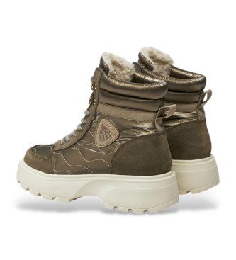 Blauer Sapatilhas de couro brancas 03 taupe