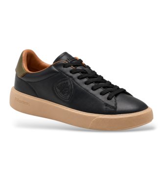 Blauer Sapatilhas de pele Buck14 preto