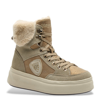 Blauer Emery taupe leren sportschoenen