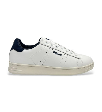 Blauer Sneakers Grant 01 in pelle bianca