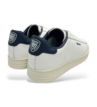 Blauer Sneakers Grant 01 in pelle bianca