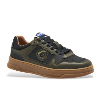 Blauer Harper green leather trainers 