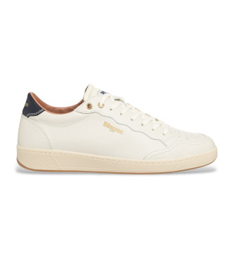 Blauer Sneakers i lder Murray01 vit