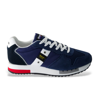 Blauer Sneakers i lder Queens01 marinbl