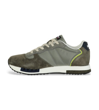 Blauer Sneakers in pelle verde Queens01