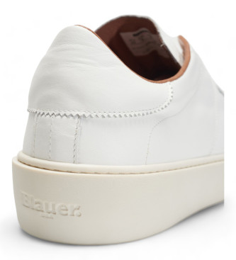 Blauer Sneaker Staten 01 in pelle bianca