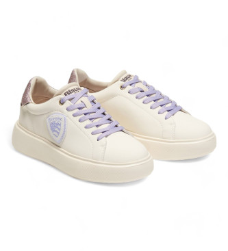 Blauer Leather slippers Venus 01 cream, purple