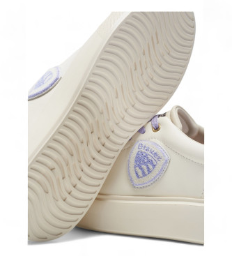 Blauer Skórzane pantofle Venus 01 kremowy, fioletowy