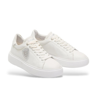 Blauer Sneakers i l�der Venus hvid