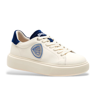 Blauer Sneakers i lder Venus01 hvid