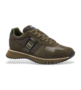 Blauer Tokyo 01 green leather trainers