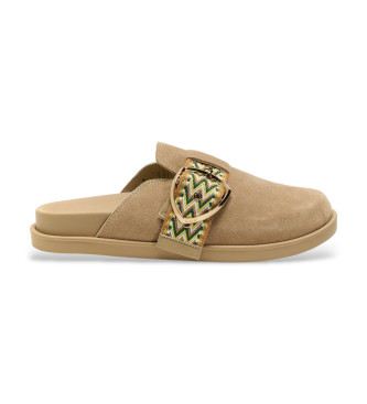 Blauer Trsko i lder Glade04 beige