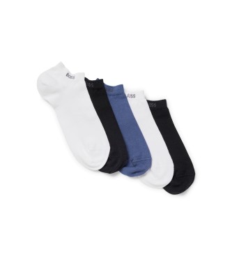BOSS Lot de cinq paires de chaussettes 50478205 blanc, noir, bleu