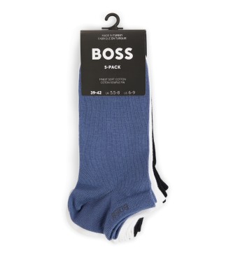 BOSS Lot de cinq paires de chaussettes 50478205 blanc, noir, bleu