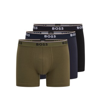 BOSS Pack de 3 boxers 50479121 kaki, marino, negro