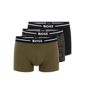 BOSS Pack of 3 boxers 50479103 khaki, black