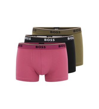 BOSS Pack de 3 boxers 50479114 rosa, negro, kaki
