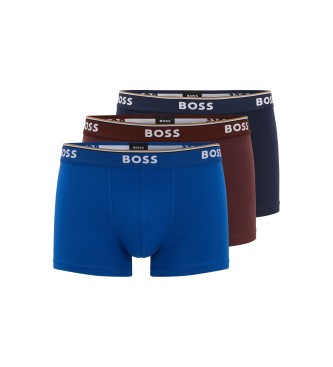 BOSS 3er Pack Boxershorts 50479114 blau, kastanienbraun, marineblau