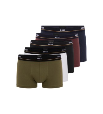 BOSS Pack of 5 boxer shorts 50479125 khaki, white, black, navy, maroon