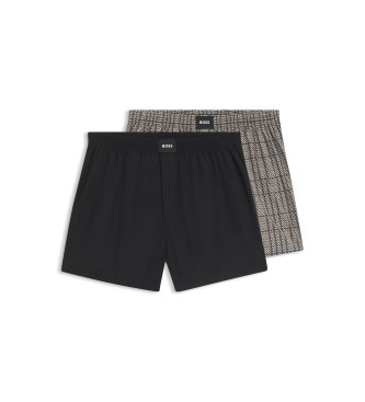 BOSS Set 3 Pyjamasshorts Peach svart