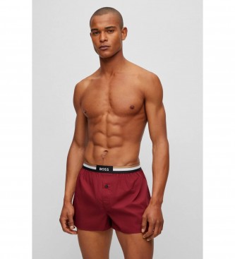 BOSS Set van 2 boxershorts bordeauxrood, zwart