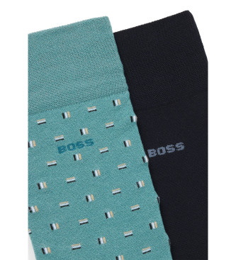 BOSS Conjunto de 2 meias 2P RS Mini Iconic turquesa, azul marinho