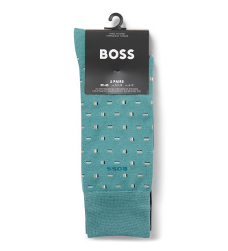 BOSS Conjunto de 2 meias 2P RS Mini Iconic turquesa, azul marinho