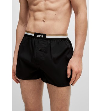 BOSS Lot de 2 shorts de pyjama Marca noir, marron