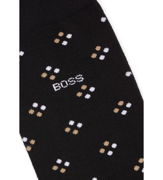 BOSS Lot de 2 chaussettes  motif miniature noir