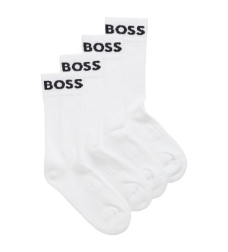 BOSS Pack 2 Pares de Calcetines Cortos Elstico blanco