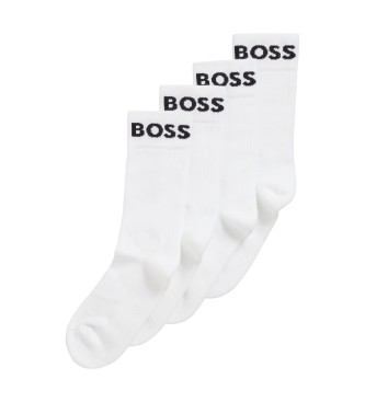 BOSS Pack 2 Pares de Calcetines Cortos Elstico blanco