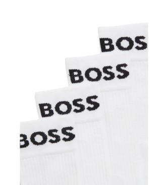 BOSS Pack 2 Pares de Calcetines Cortos Elstico blanco