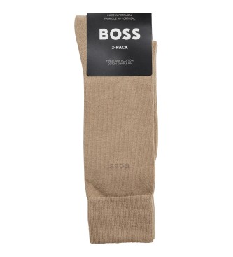 BOSS Confezione 2 paia di calzini beige