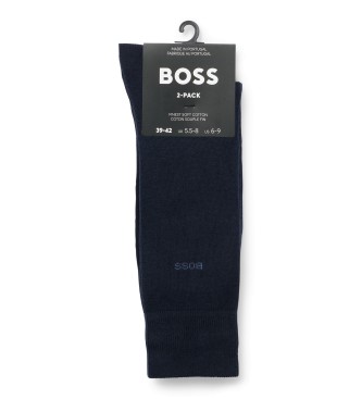 BOSS Pack of 2 pairs of navy socks