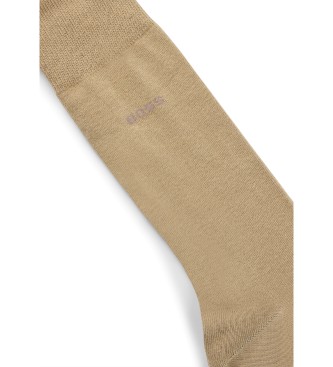 BOSS Set van 2 paar beige katoenen sokken van gemiddelde lengte